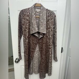 Rose Brown Brown and White Patterned Cardigan